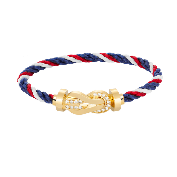 ˇFashion StreetˇCHANCE LARGE 8 FIGURE BUCKLE HALF DIAMOND BRACELET GOLD