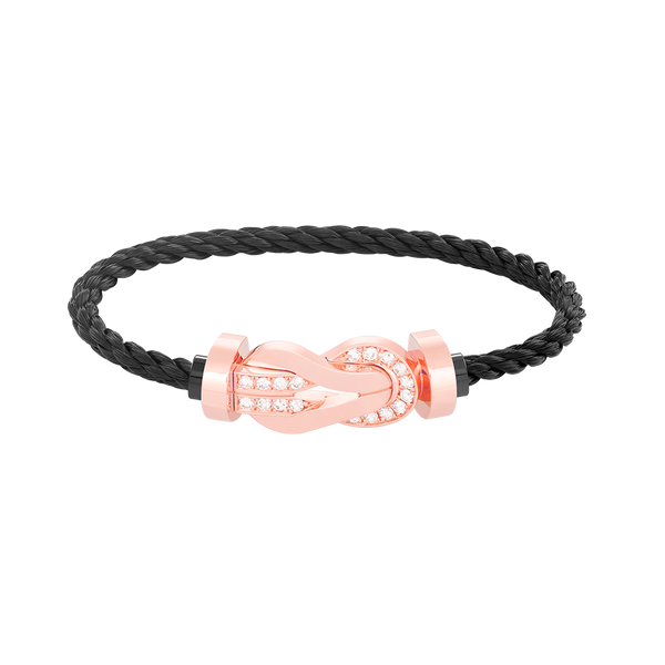 ˇFashion StreetˇCHANCE LARGE 8 FIGURE BUCKLE HALF DIAMOND BRACELET ROSE GOLD