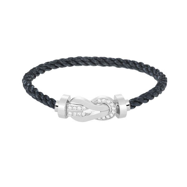 ˇFashion StreetˇCHANCE LARGE 8 FIGURE BUCKLE HALF DIAMOND BRACELET SILVER