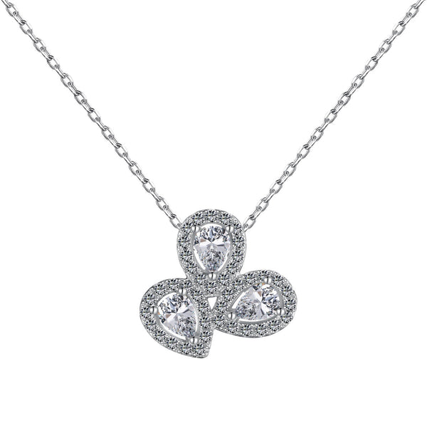ˇFashion StreetˇElegant Flower Shape Pear Cut Necklace