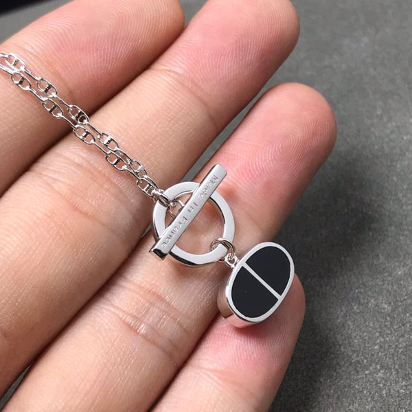 ˇFashion StreetˇCHAINE VERSO BLACK CERAMIC  NECKLACE