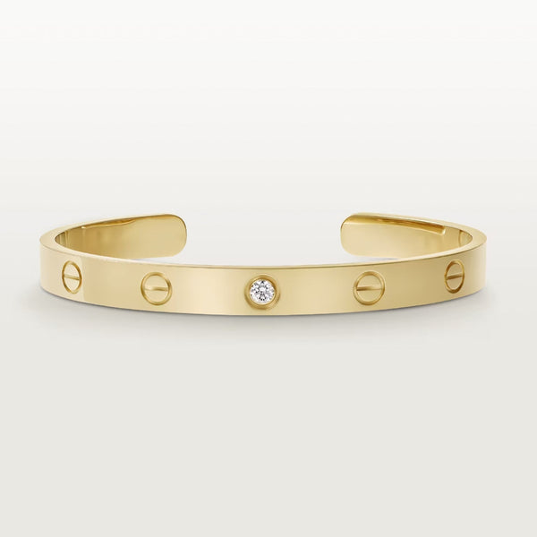 ˇFashion StreetˇLOVE BRACELET 6.1MM 1 DIAMOND OPEN CUFF