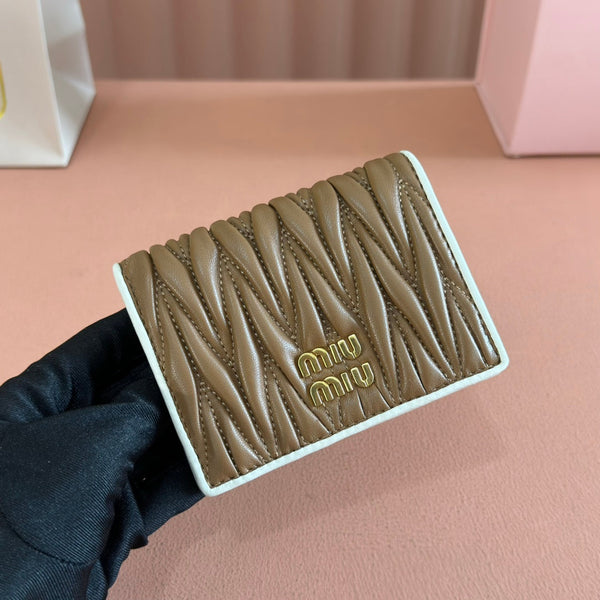 SMALL MATELASSÉ NAPPA LEATHER WALLET BROWN