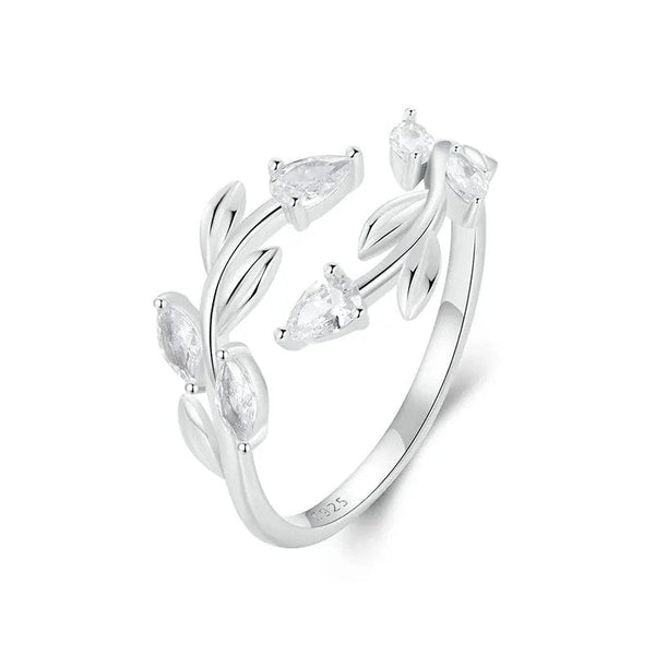 ˇFashion StreetˇSimple Leaf Adjustable Ring Lucky Leaves Statement