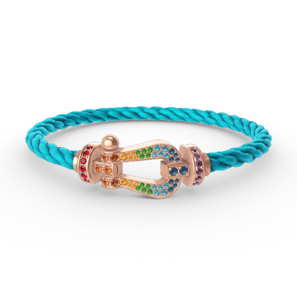 ˇFashion StreetˇFORCE LARGE HORSESHOE  COLORED DIAMOND BRACELET ROSE GOLD