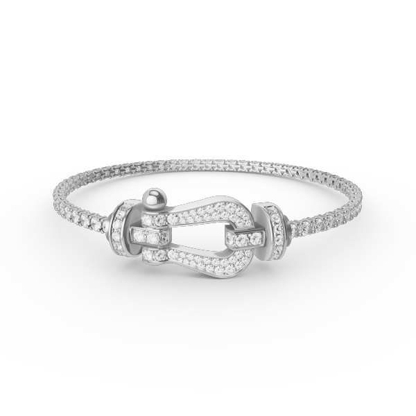 ˇFashion StreetˇFORCE  LARGE HORSESHOE FULL DIAMOND TENNIS BRACELET